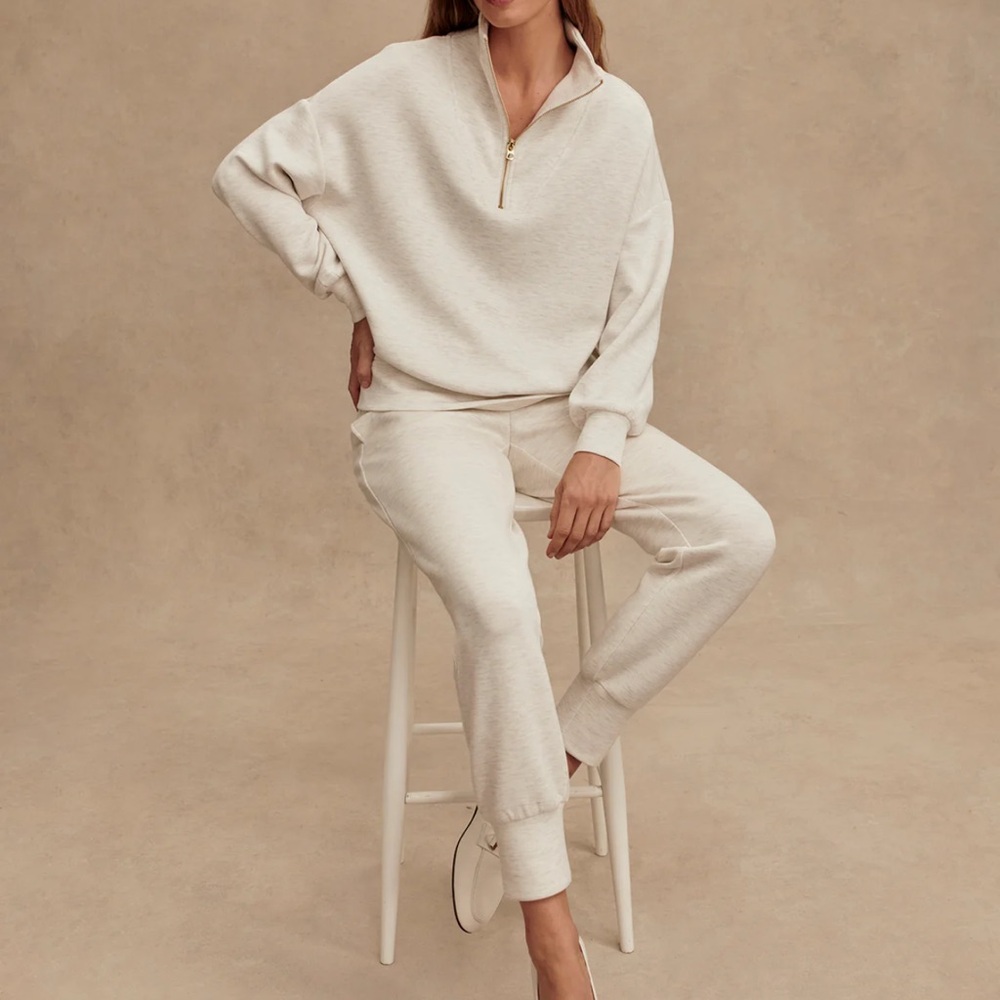 Varley Slim Cuff Pant 25” - Ivory Marl